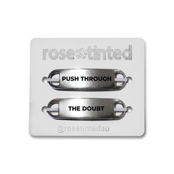 'Push Through, The Doubt' Lace Note Shoe Tags