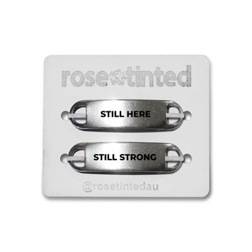 'Still Here, Still Strong' Lace Note Shoe Tags