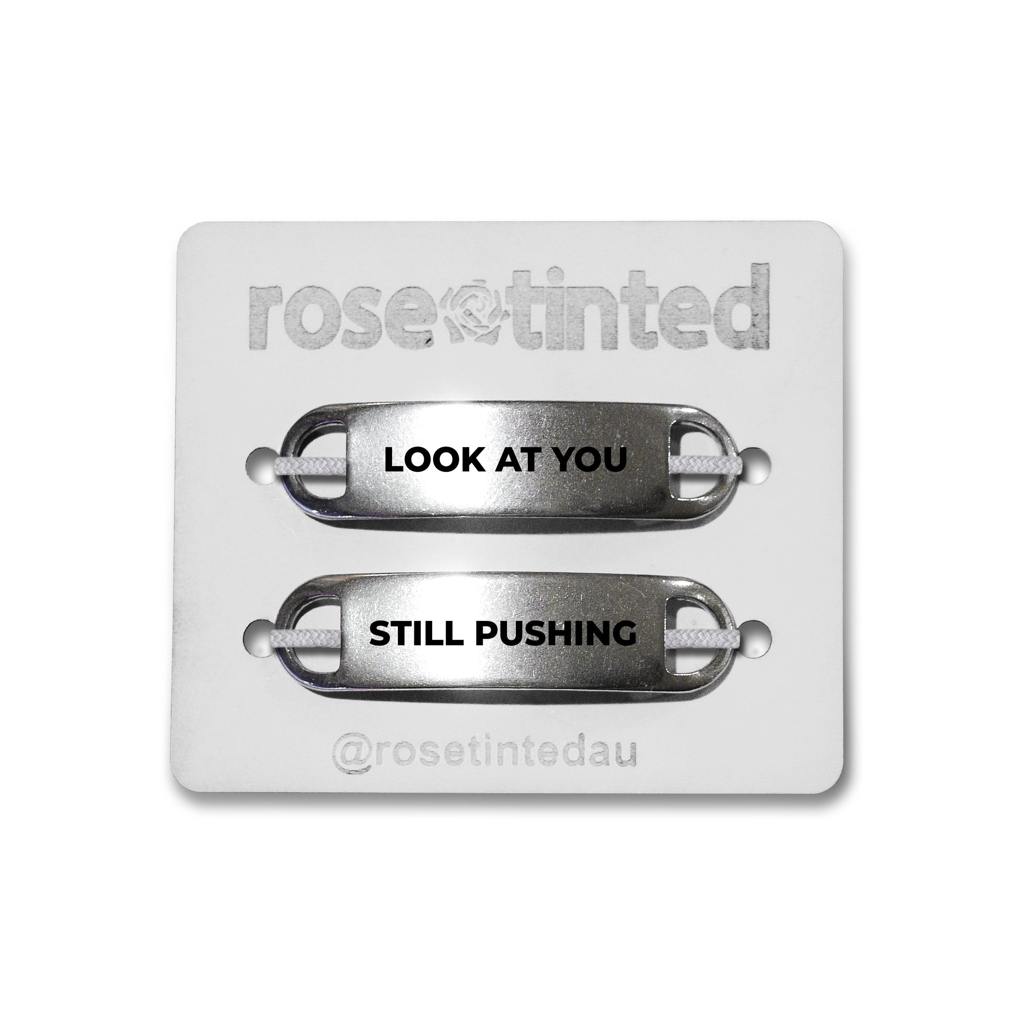 'Look at You, Still Pushing' Lace Note Shoe Tags