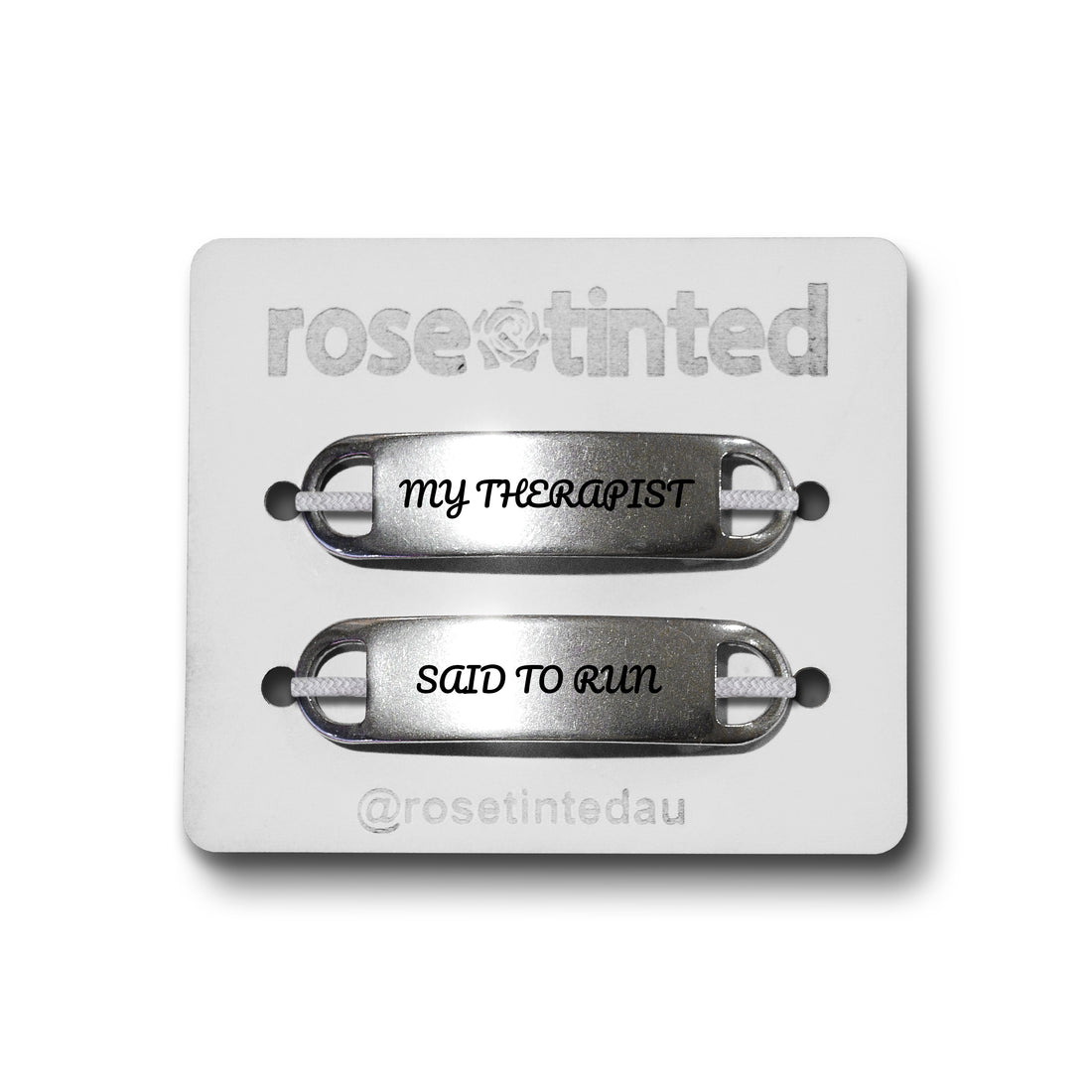 'My Therapist, Said to Run' Lace Note Shoe Tags